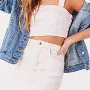 Tie-Dye Denim Mini Skirt